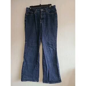 Womens size 10 vintage flare jeans New York & Company dark wash cotton high rise